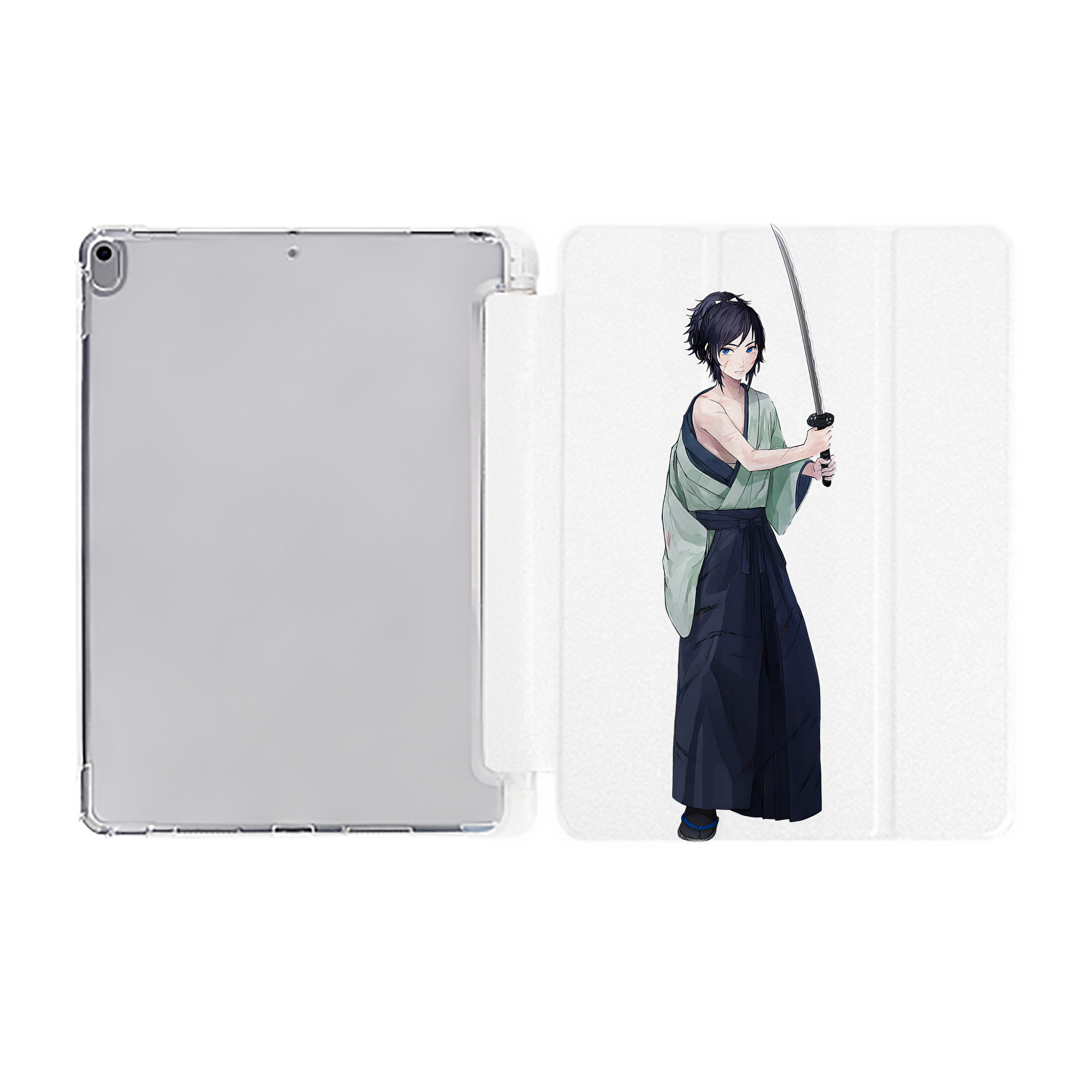 （画像用） 刀剣乱舞 Touken Ranbu IPad ケース ペン収納付き 三つ折りスタンド PUレザー×シリコン 対応機種9.5/10.5/10.9インチ